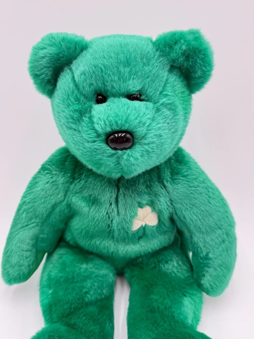 Vintage 1998 TY Beanie Buddy Erin Green Bear Plush Shamrock St Patrick’s Day
